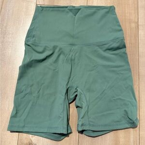 Sage Green High-Waisted Biker Shorts